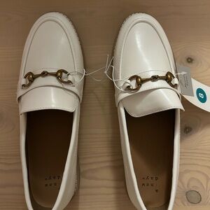 a new day Cream Loafers with Gold Accent